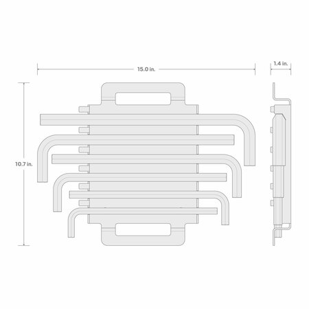 Tekton Flat End Hex L-Key Set with Rack, 6-Piece 7/16-3/4 in. KLX92101